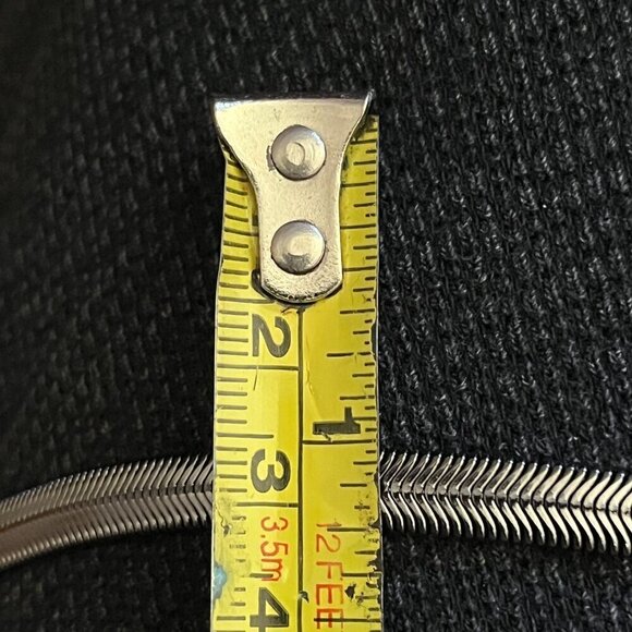 Herringbone 3 Strand Tricolor Gold Silver and Black Chain Necklace Layered - Picture 10 of 10